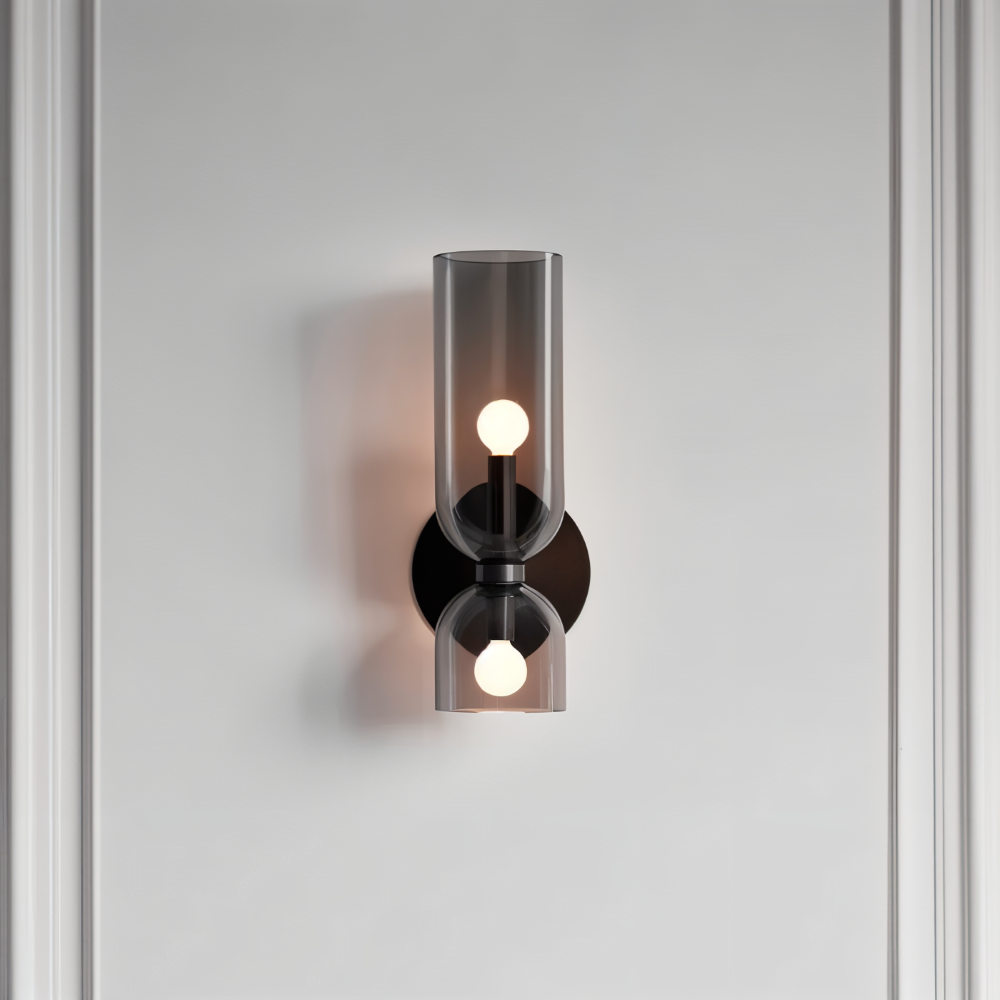 LumoCaps – Lampada da parete moderna in vetro con illuminazione LED Up & Down