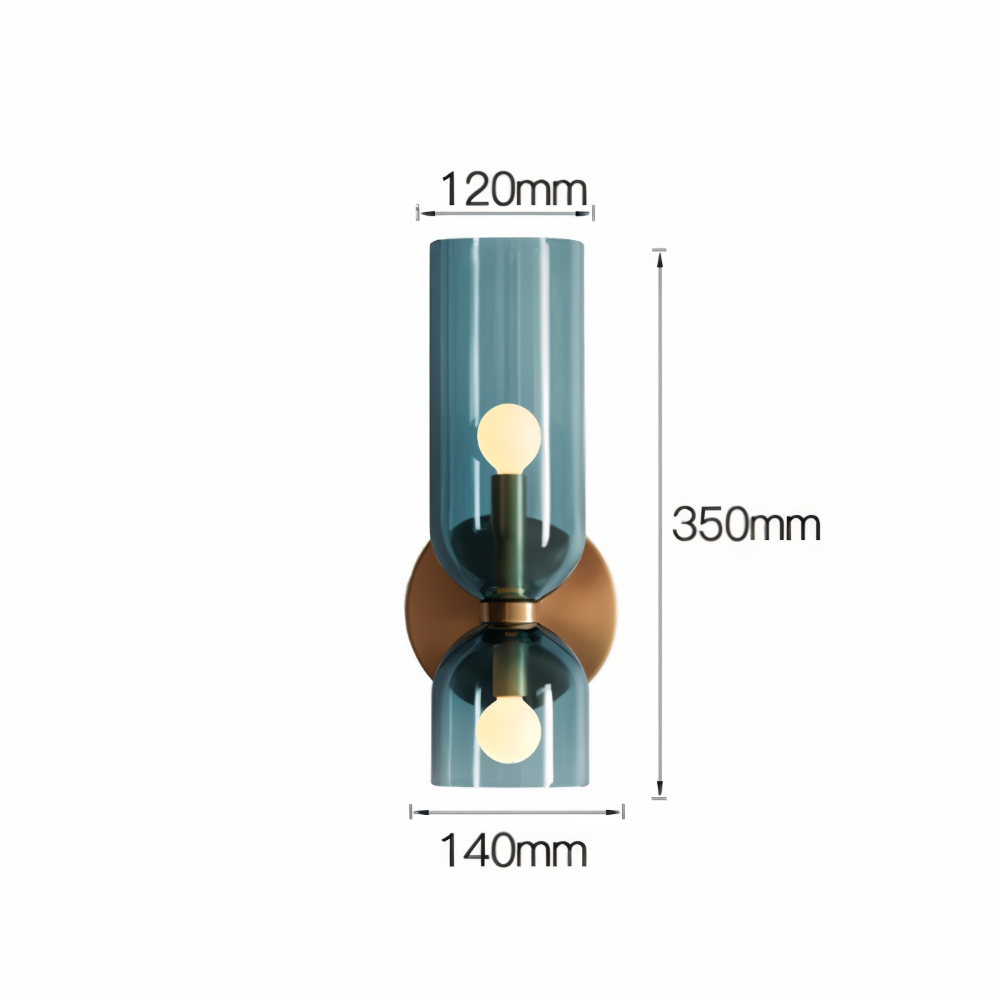 LumoCaps – Lampada da parete moderna in vetro con illuminazione LED Up & Down