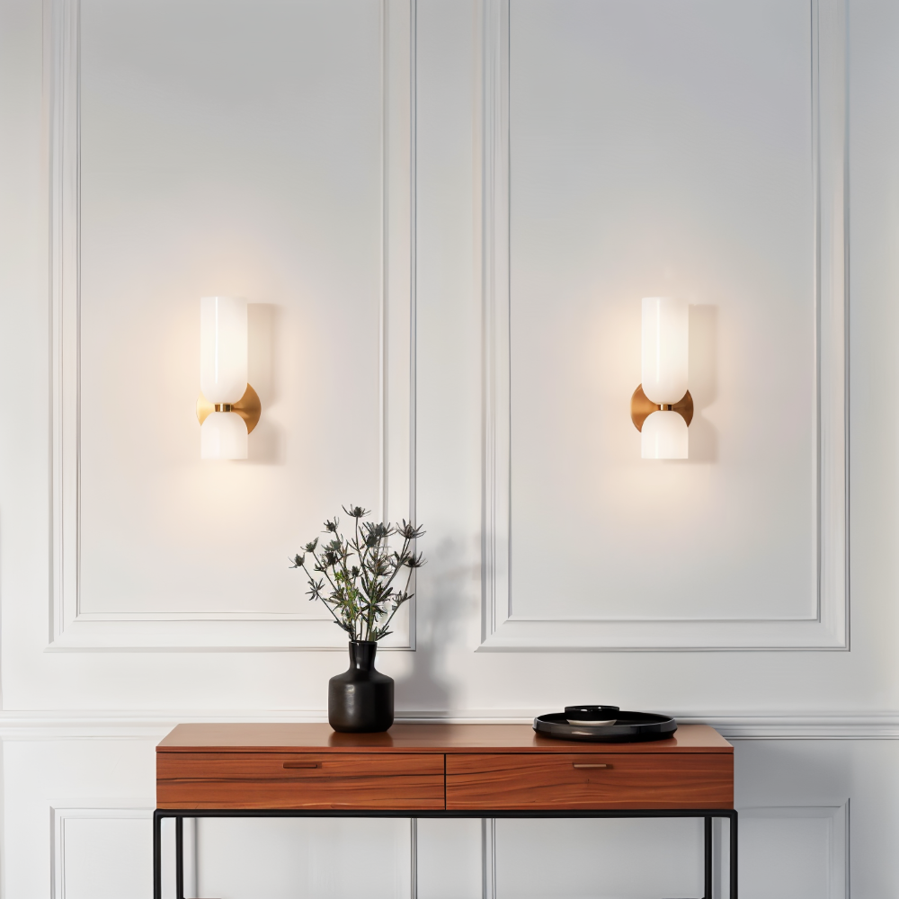 LumoCaps – Lampada da parete moderna in vetro con illuminazione LED Up & Down