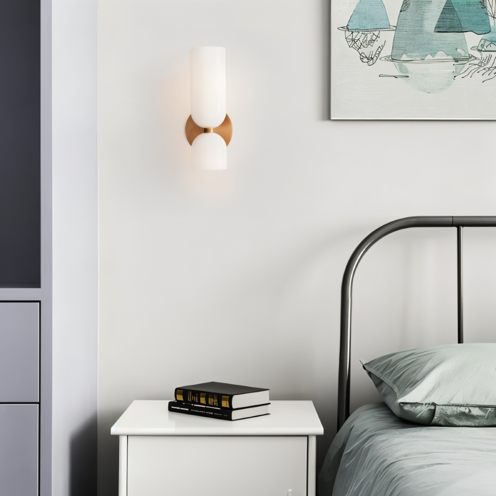 LumoCaps – Lampada da parete moderna in vetro con illuminazione LED Up & Down