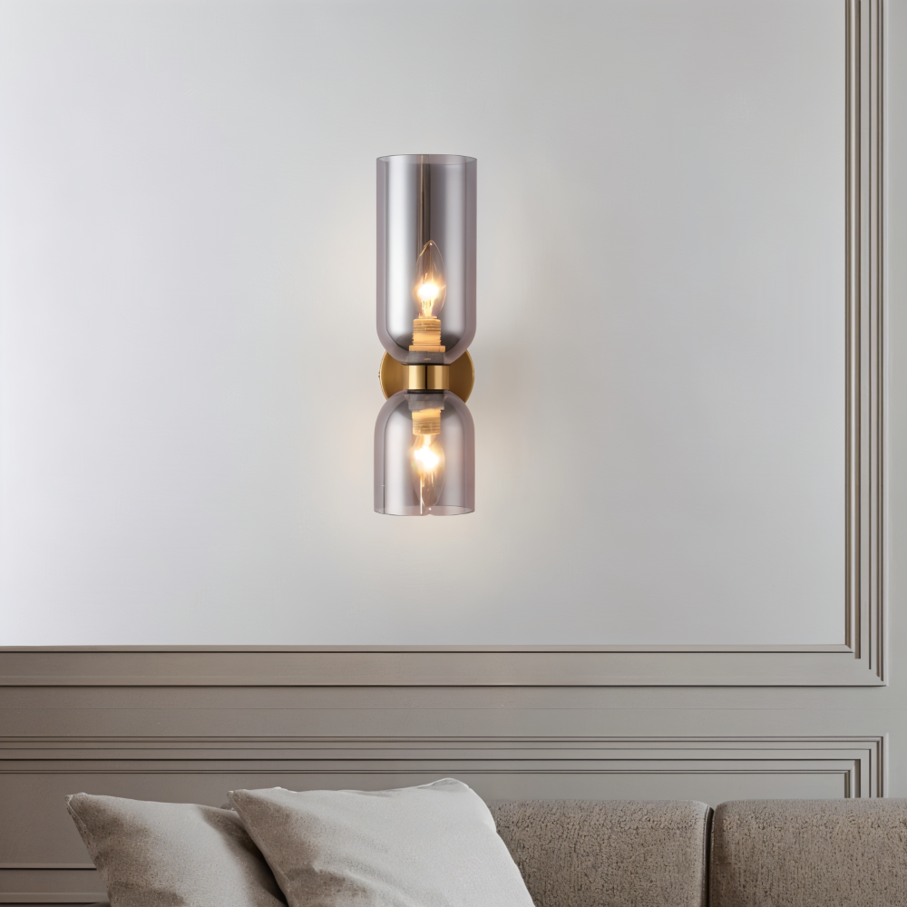 LumoCaps – Lampada da parete moderna in vetro con illuminazione LED Up & Down