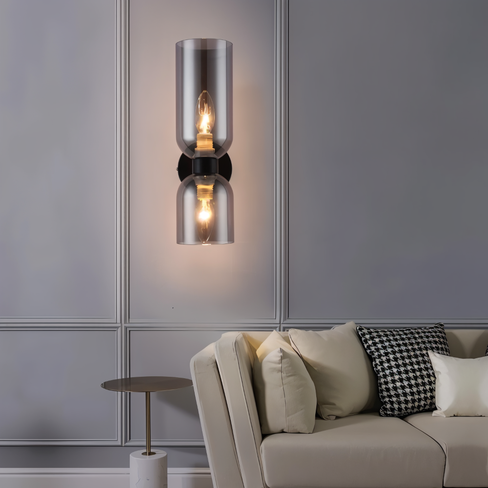 LumoCaps – Lampada da parete moderna in vetro con illuminazione LED Up & Down