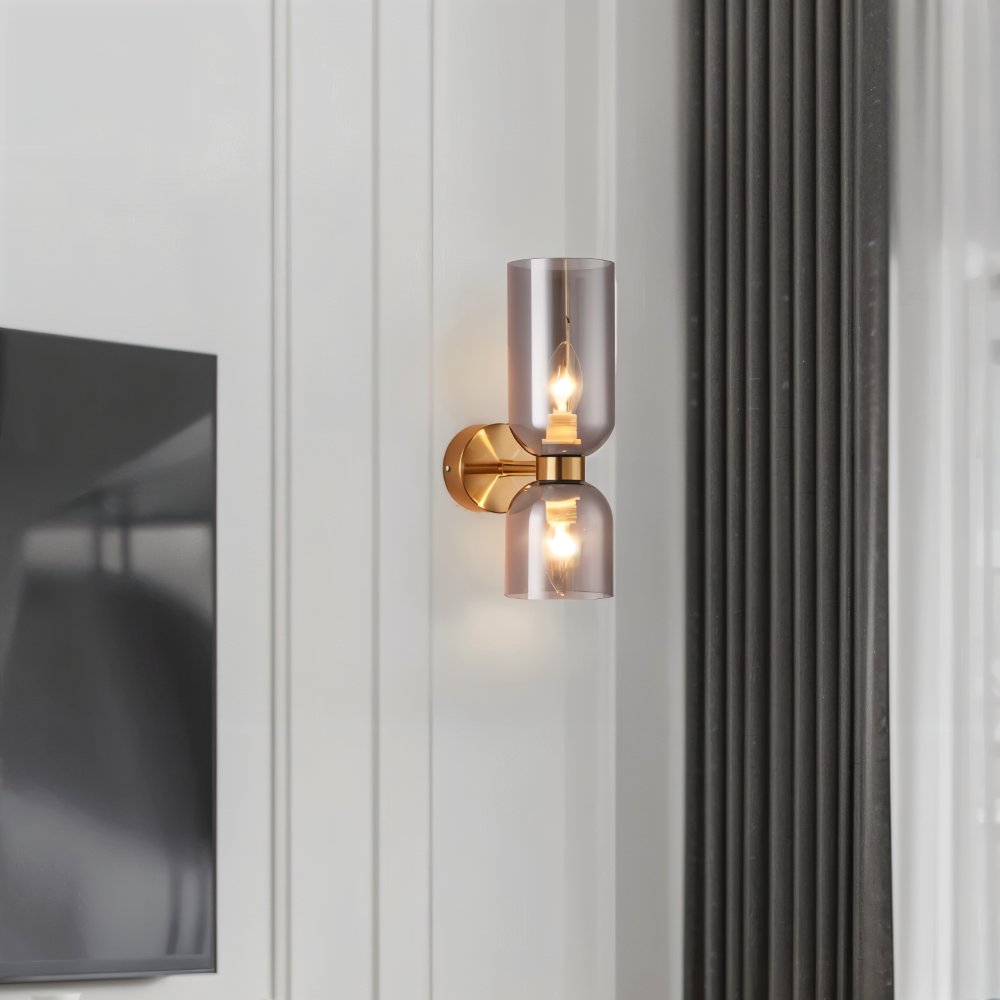 LumoCaps – Lampada da parete moderna in vetro con illuminazione LED Up & Down