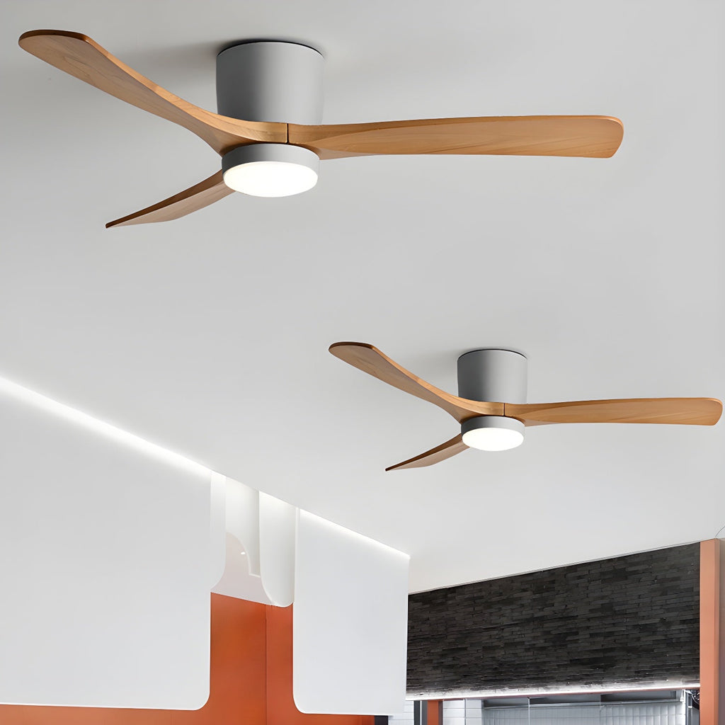 Arvienne | Ventilatore da soffitto in legno nordico con luce LED per camere moderne