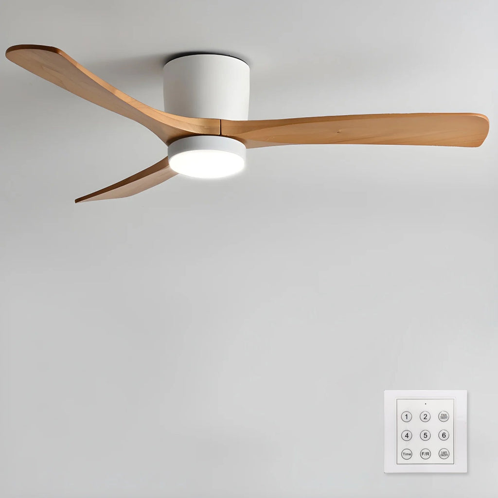 Arvienne | Ventilatore da soffitto in legno nordico con luce LED per camere moderne
