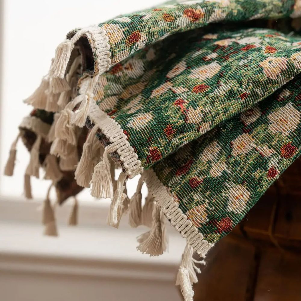 Pannello di Tenda con Frange Floreali Ditsy per Camera da Letto o Soggiorno