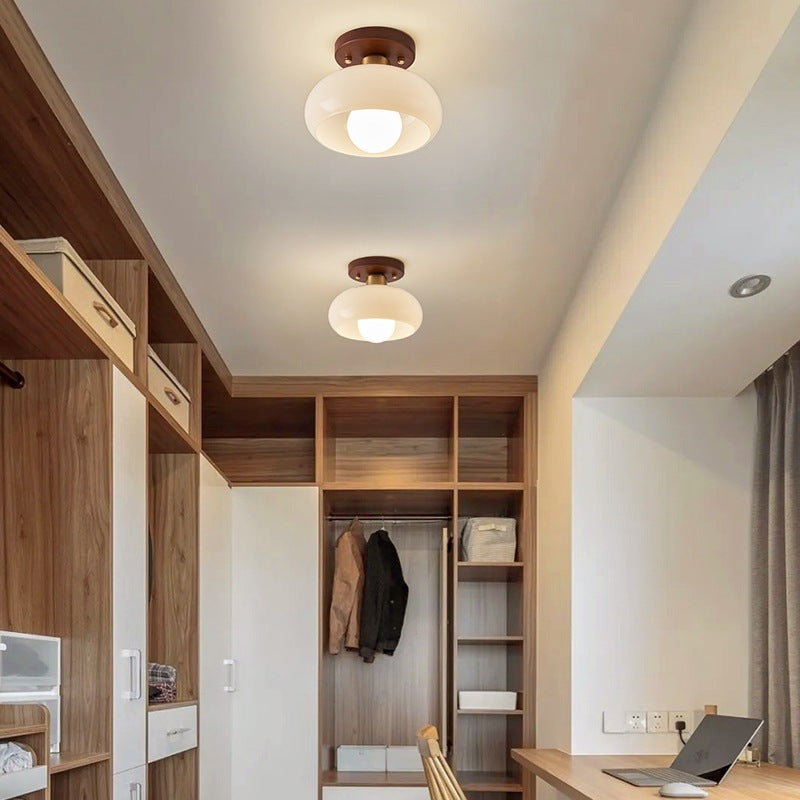 Lampada da soffitto Bauhaus Francese – Luce Calda e Accogliente con Dettaglio in Legno