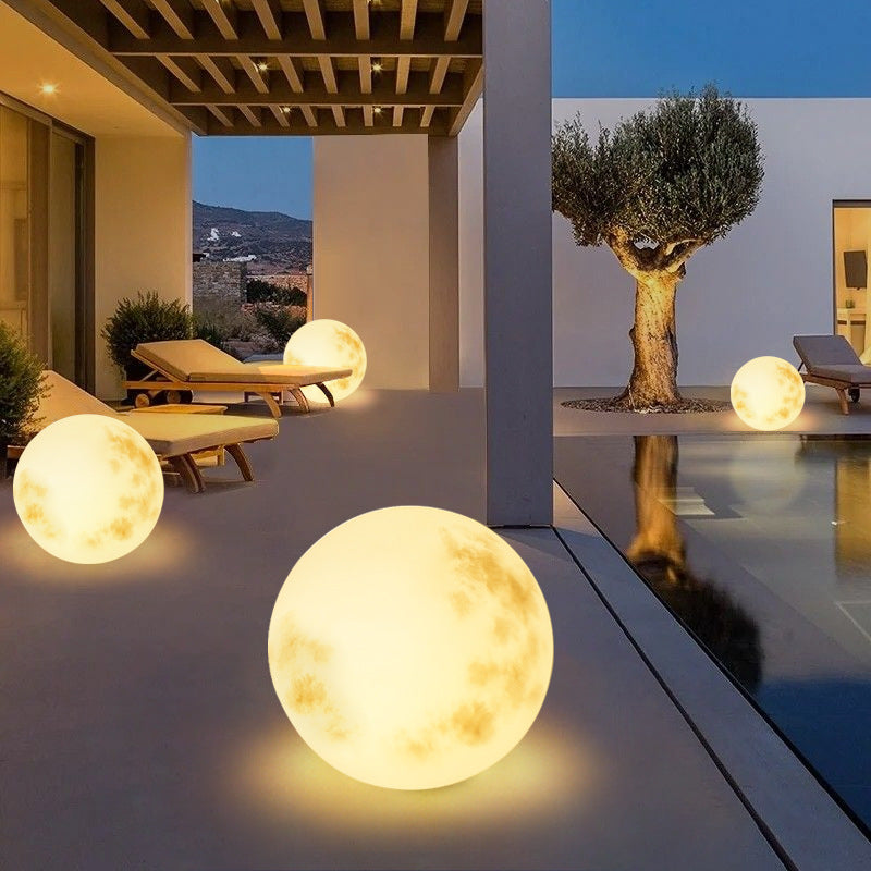 Eroa | Lampada da Giardino Decorativa a Sfera Luna con Luce LED Calda per Uso in Viali, Giardini e Balconi