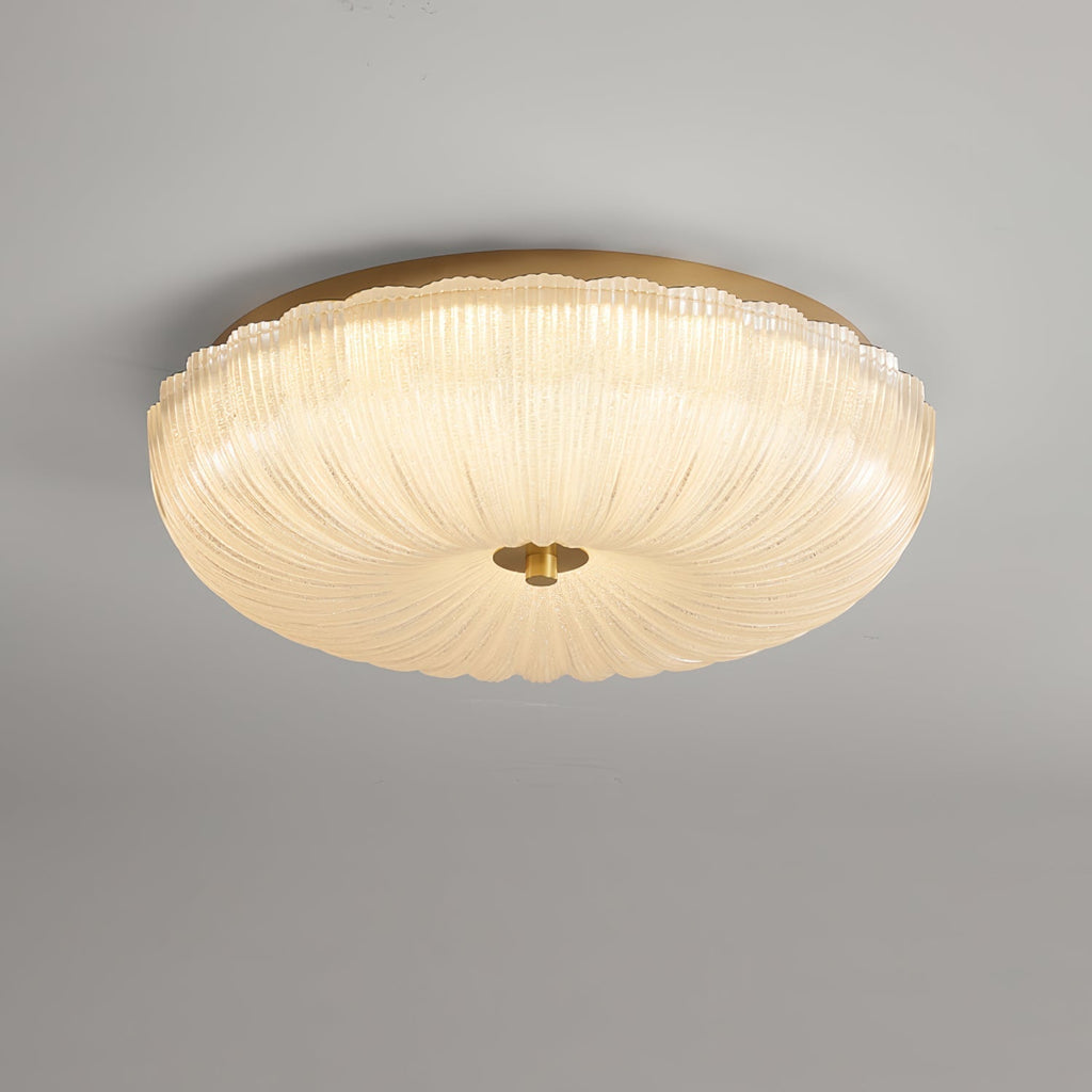 Velrixa | Lampada da soffitto in vetro di lusso moderna con LED a incasso e vetro testurizzato per soggiorno e sala da pranzo