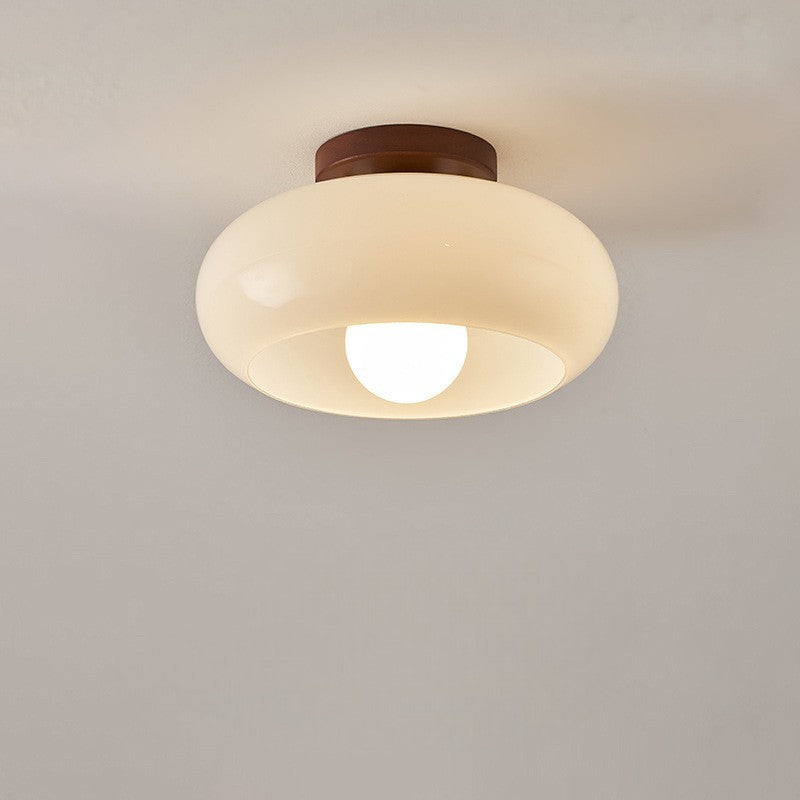 Beau | Lampada da soffitto in vetro crema premium in stile Bauhaus