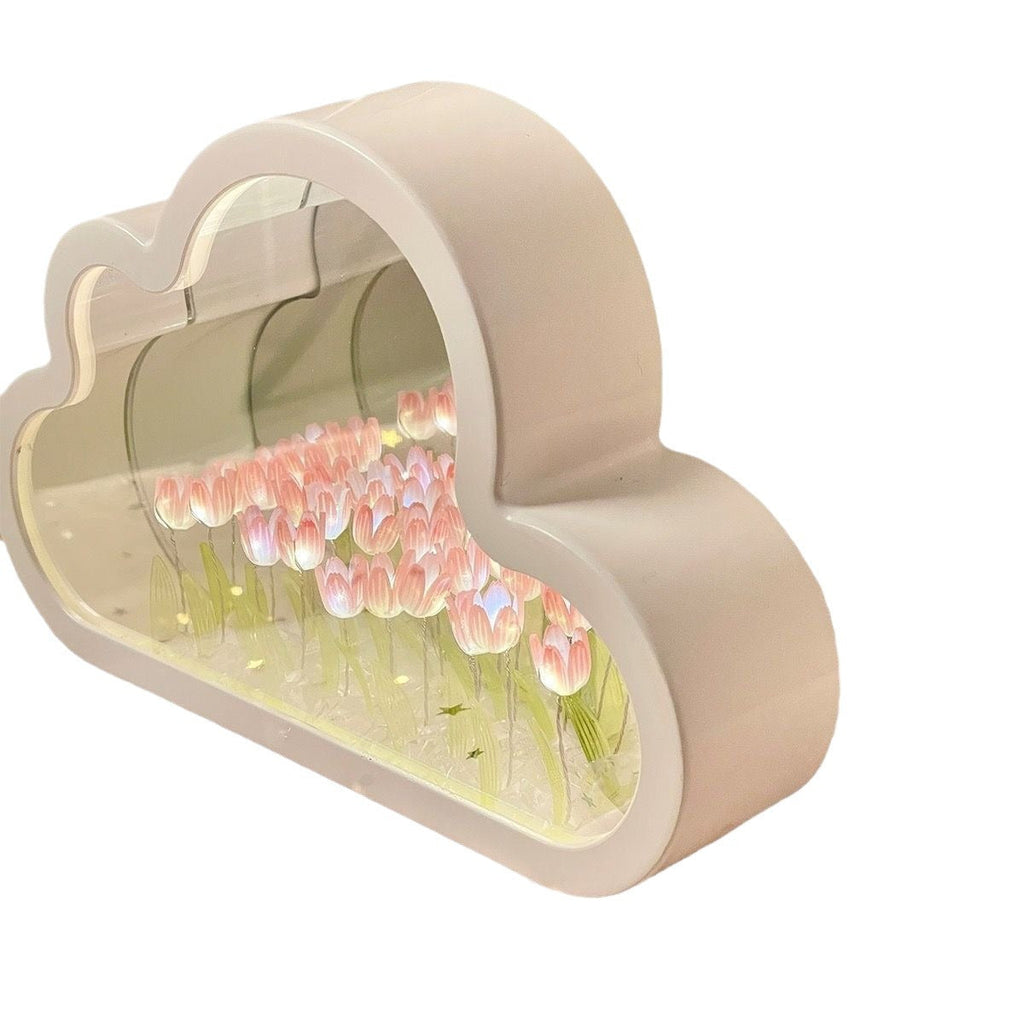 Lampada da Tavolo Tulipano con Design in Vetro Specchiato