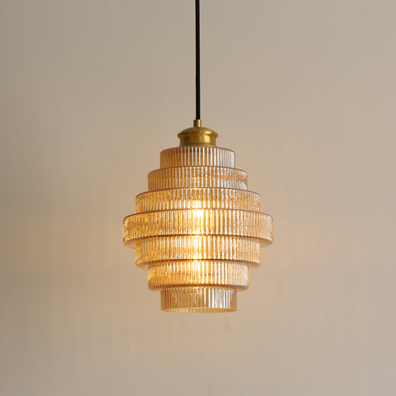 Lampada a Sospensione in Vetro Stratificato Vintage