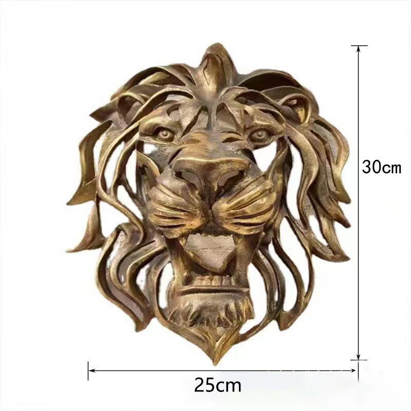 Testa di Leone in Metallo per Decorazione da Parete - Elegante e Robusta