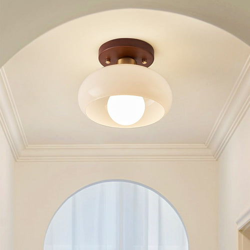 Lampada da soffitto Bauhaus Francese – Luce Calda e Accogliente con Dettaglio in Legno