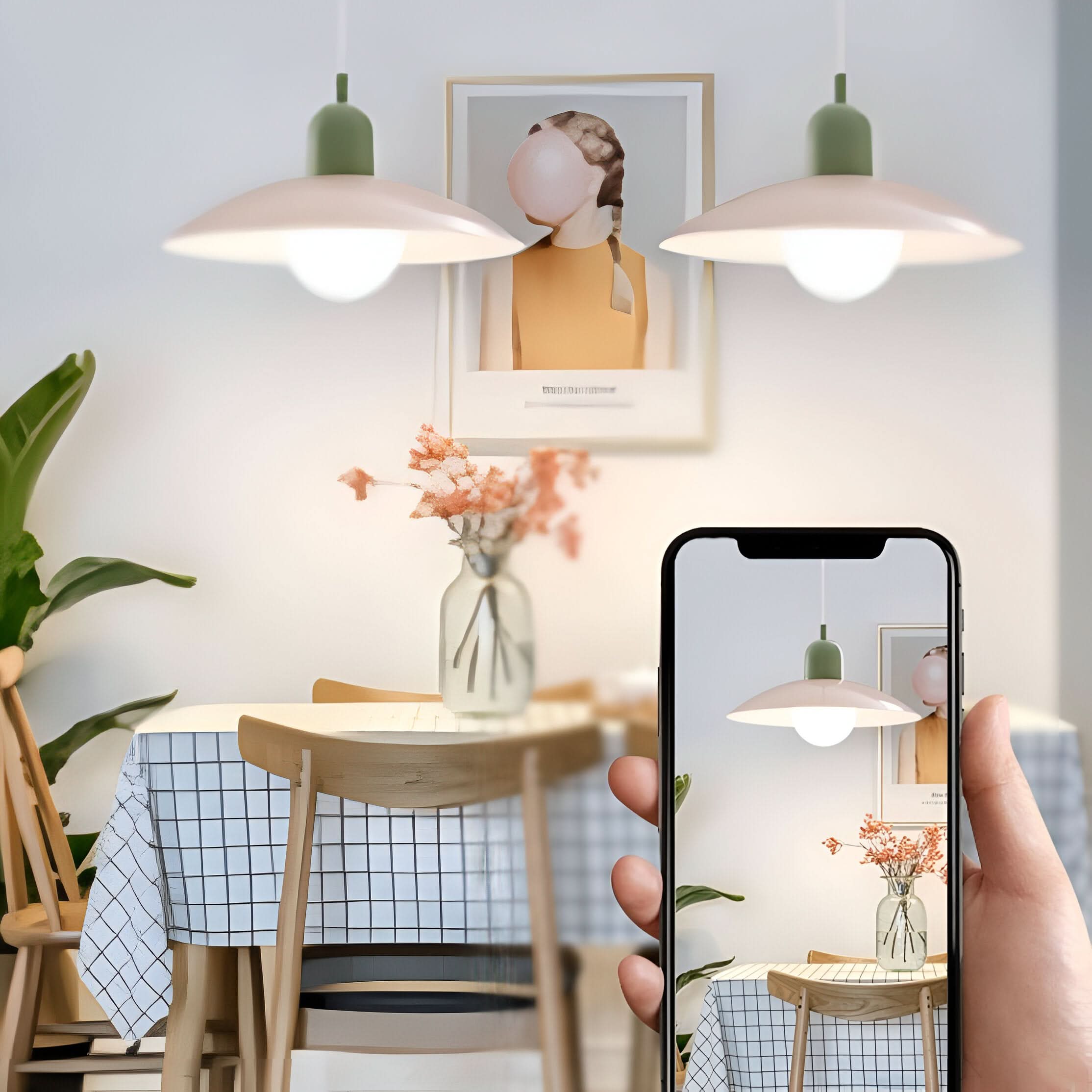 Lampada a Sospensione Modern Macaron Bauhaus – Ombra in Ferro