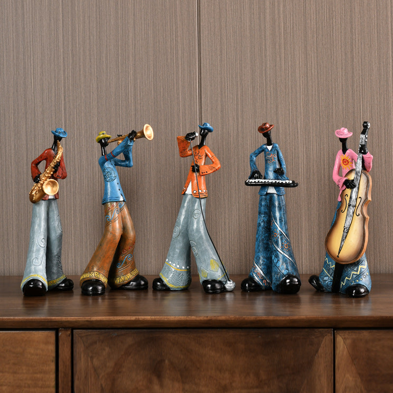 Statua in Resina di Musicista Jazz Decorazione Musicale
