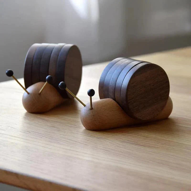 Set di sottobicchieri a forma di lumaca - Un fascino unico - Decora le pause caffè - Elegante e funzionale