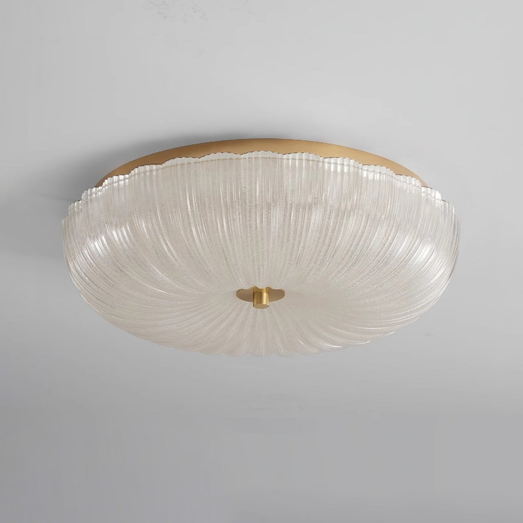 Velrixa | Lampada da soffitto in vetro di lusso moderna con LED a incasso e vetro testurizzato per soggiorno e sala da pranzo