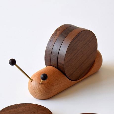 Set di sottobicchieri a forma di lumaca - Un fascino unico - Decora le pause caffè - Elegante e funzionale
