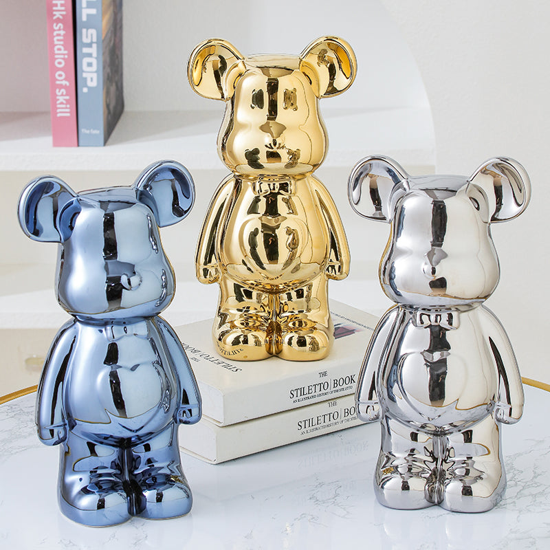 Figura Elegante di Orso per Decorazione Moderna