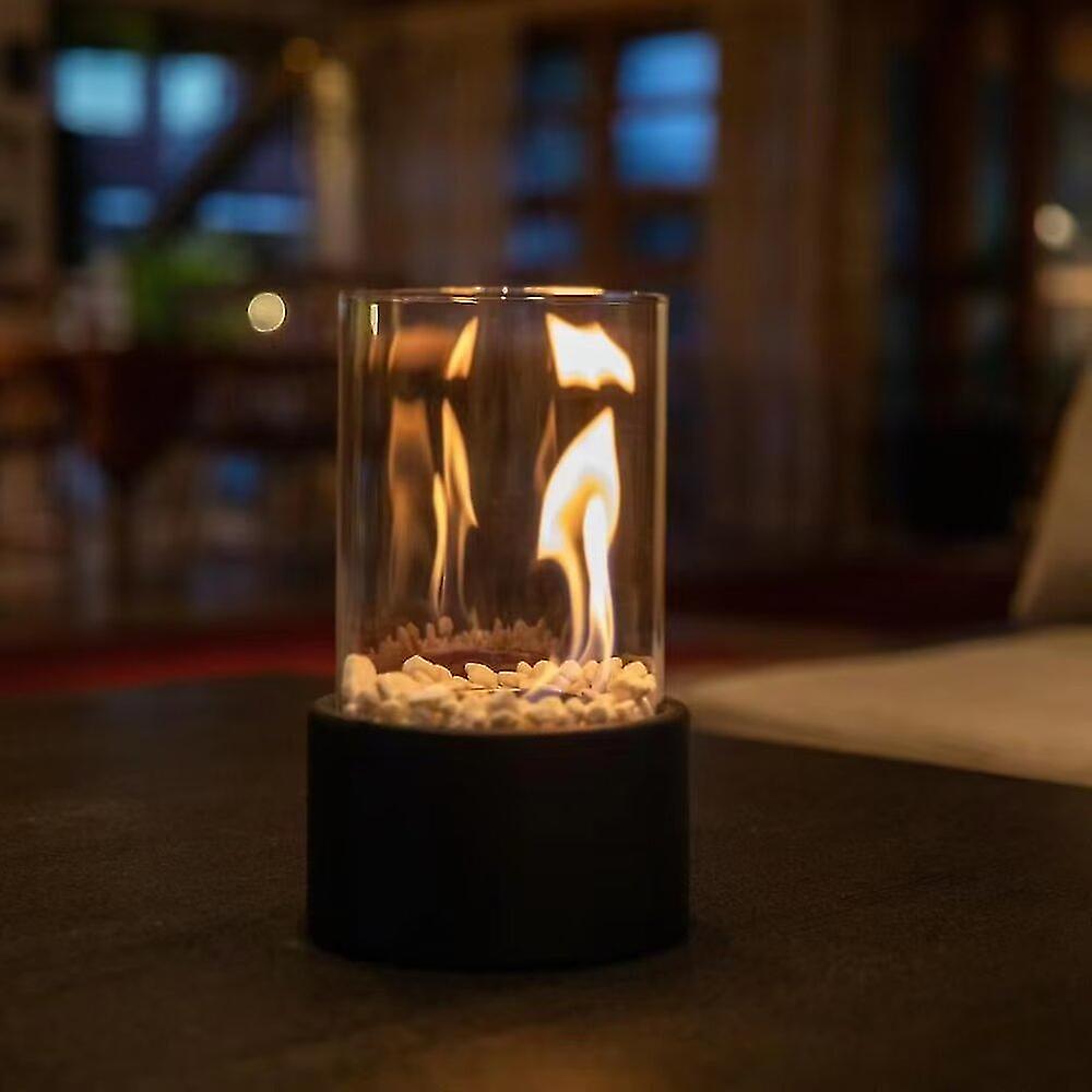 EternaFlame – Elegante lampada ad olio in vetro con telaio in metallo per un'illuminazione d'atmosfera senza tempo