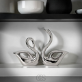 Scultura in Ceramica a Forma di Cigno