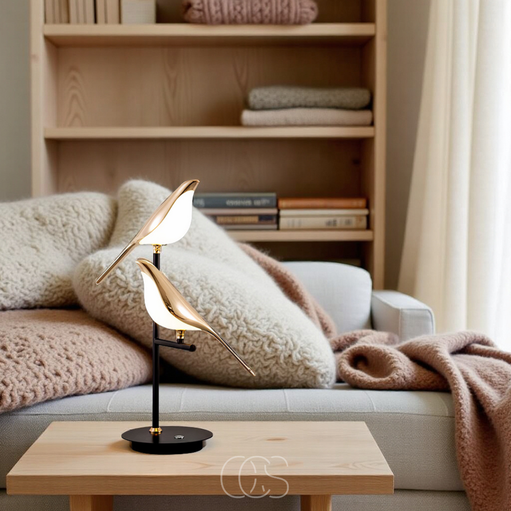 Lampada da Tavolo LED con Uccellino Dorato – Luce Calda e Atmosferica