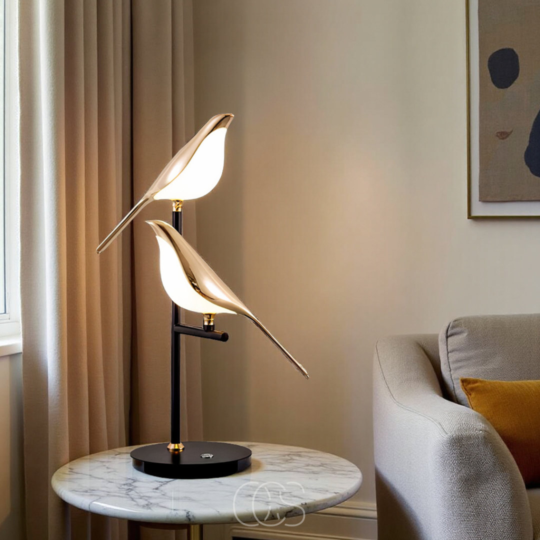 Lampada da Tavolo LED con Uccellino Dorato – Luce Calda e Atmosferica