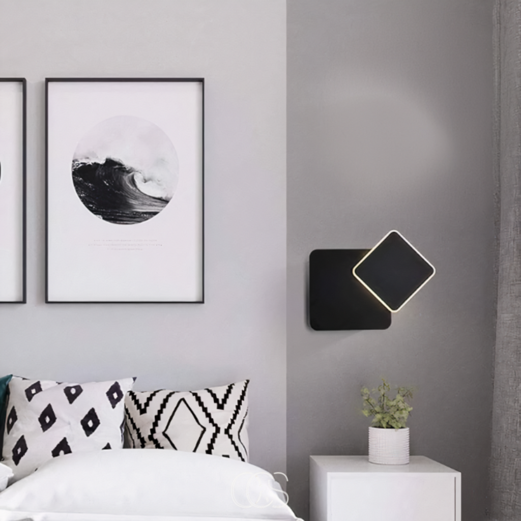 Lampada da Parete Nera – Design Cubico Doppio con LED Bianco Caldo