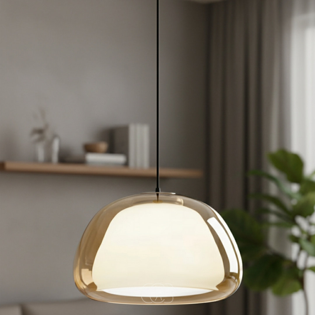 Lampada a Sospensione con Cupola di Vetro