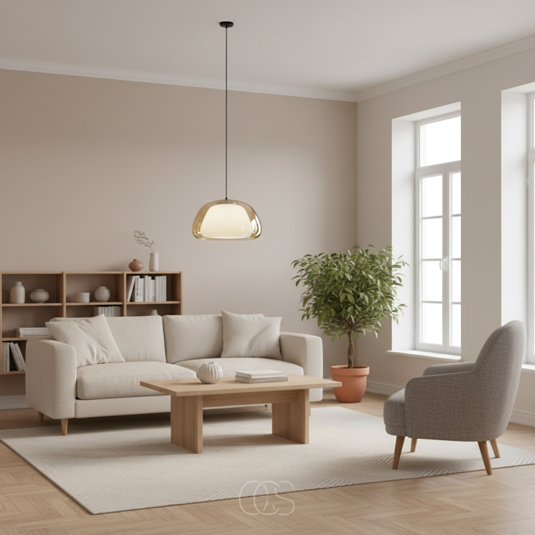 Lampada a Sospensione con Cupola di Vetro