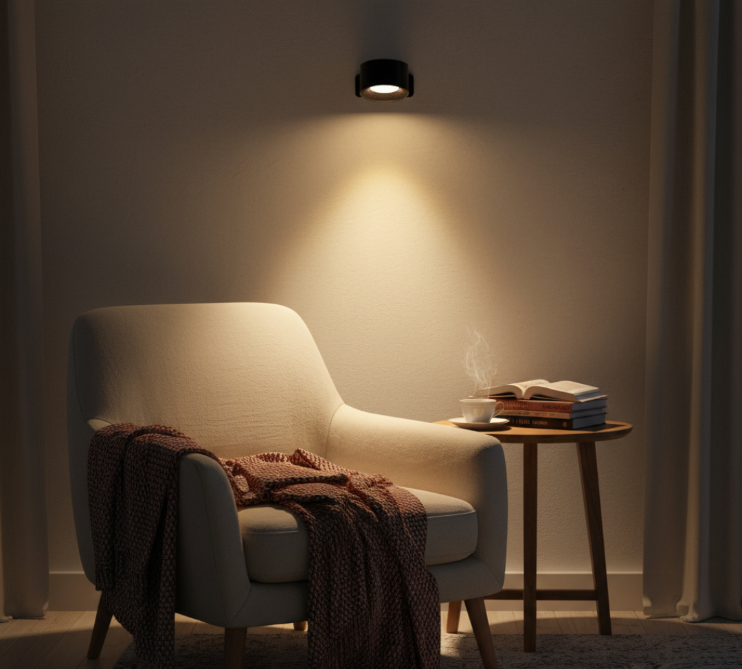 Lampada LED da Parete con Forma Rotonda Compatta