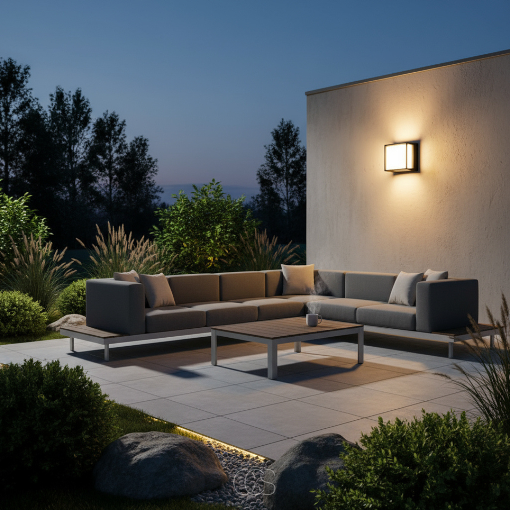 Lampada da parete esterna cubica - Illuminazione esterna moderna