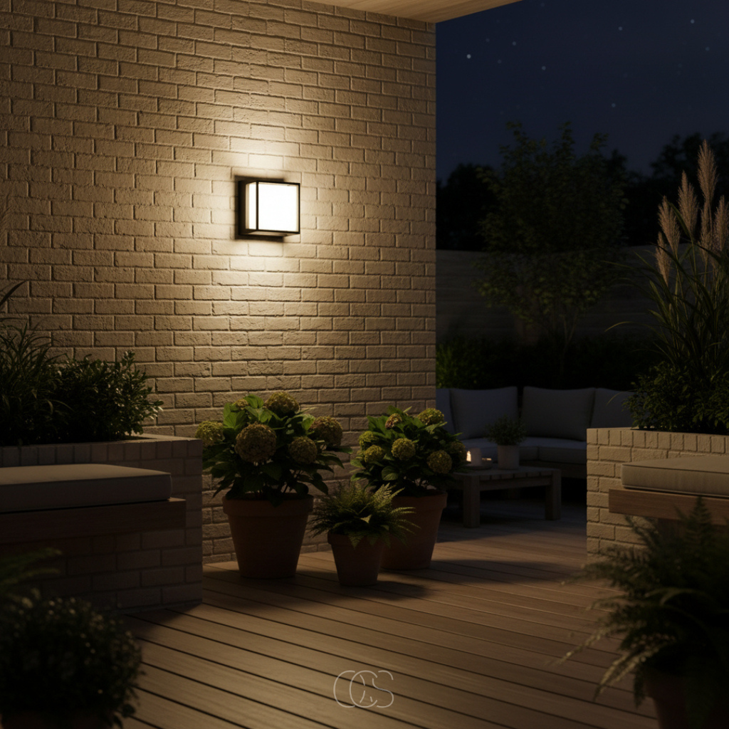 Lampada da parete esterna cubica - Illuminazione esterna moderna