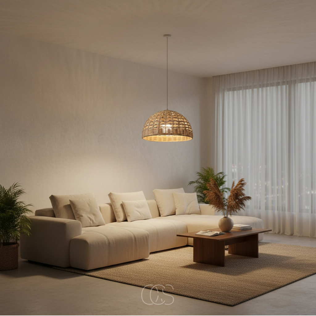 Lampada a sospensione in Rattan Cebu