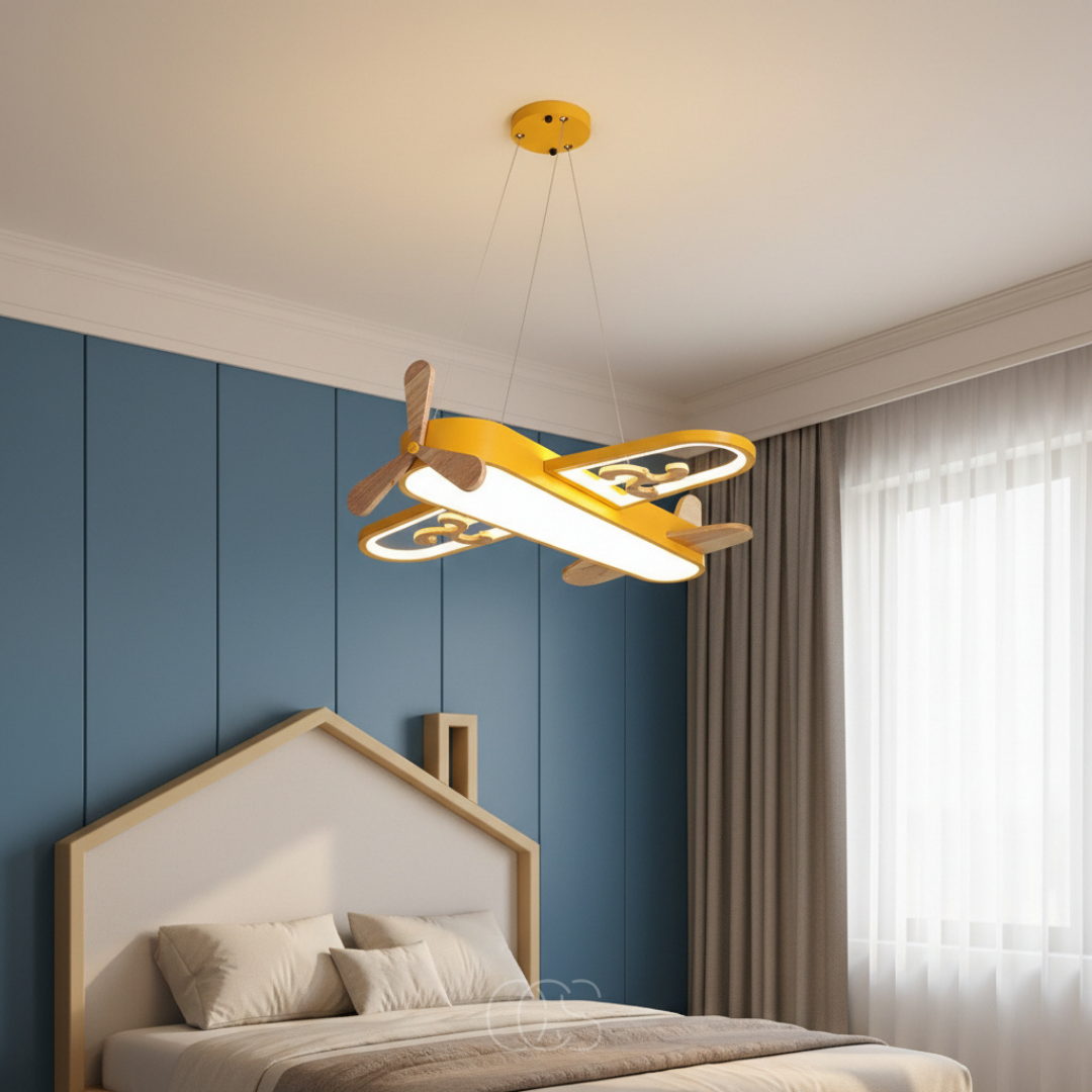 Lampada a sospensione a forma di aereo per camere dei bambini - dimmerabile