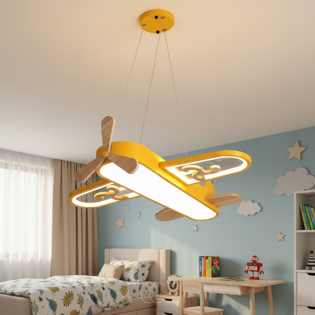 Lampada a sospensione a forma di aereo per camere dei bambini - dimmerabile