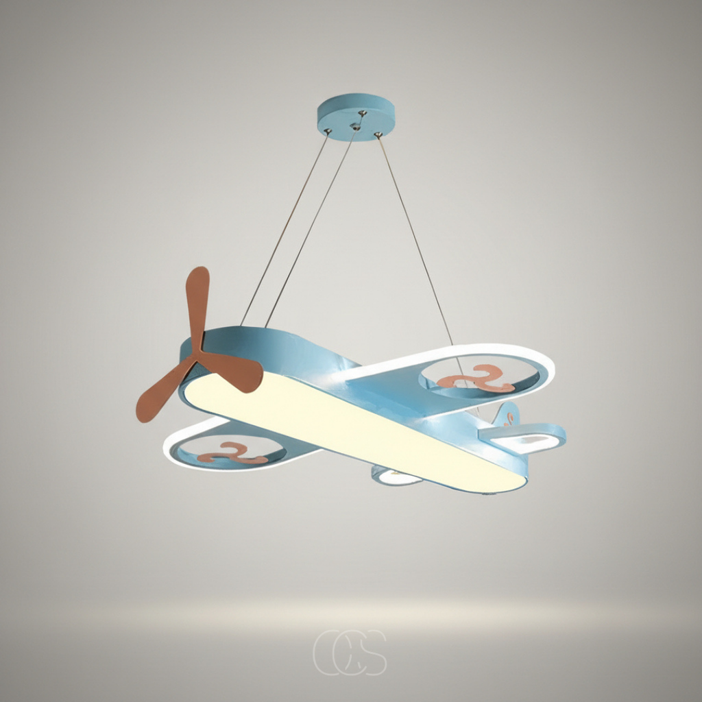 Lampada a sospensione a forma di aereo per camere dei bambini - dimmerabile