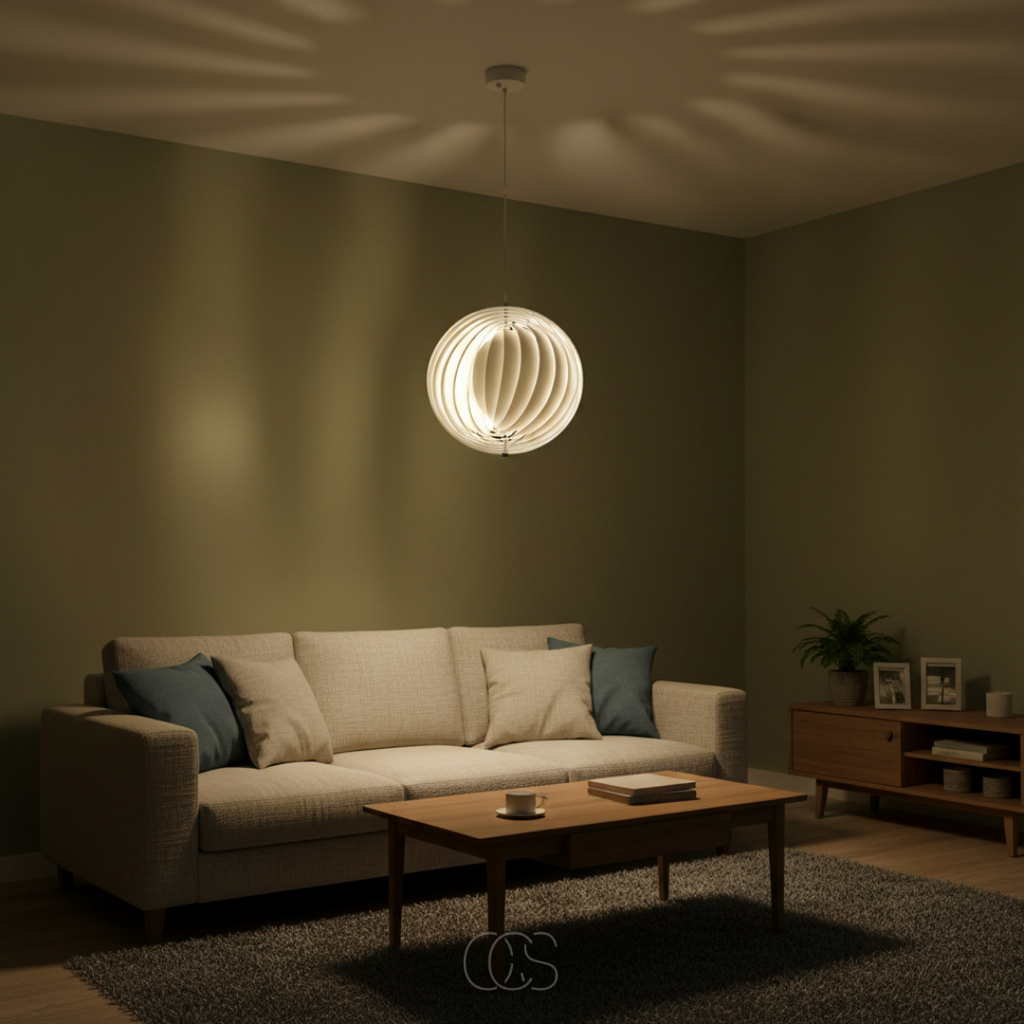 Lampada a sospensione a forma di luna