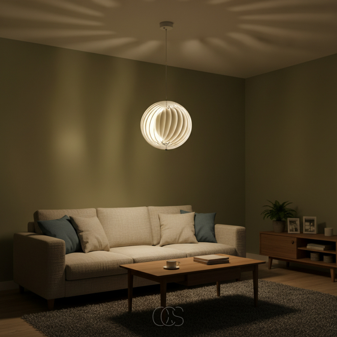 Lampada a sospensione a forma di luna