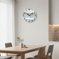 Orologio da Parete Blu Silenzioso e Rotondo