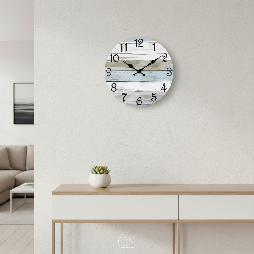 Orologio da Parete Blu Silenzioso e Rotondo