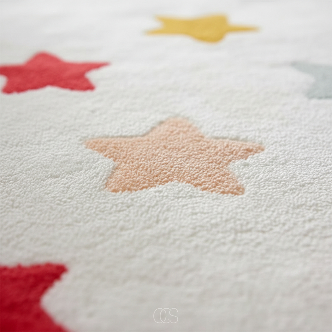 Tappeto per bambini con stelle colorate - con strato antiscivolo