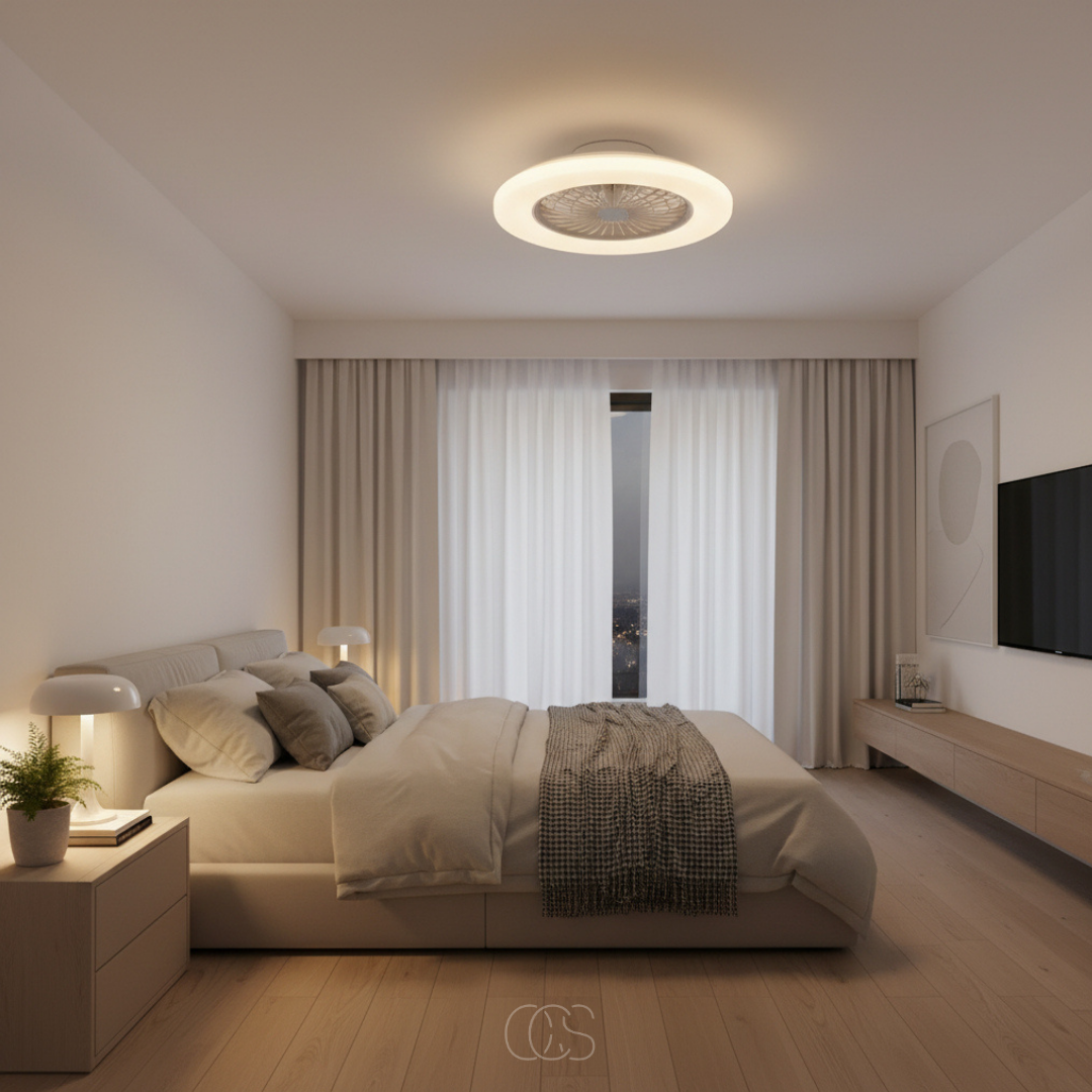 Ventilatore a soffitto Pluto con bordo LED