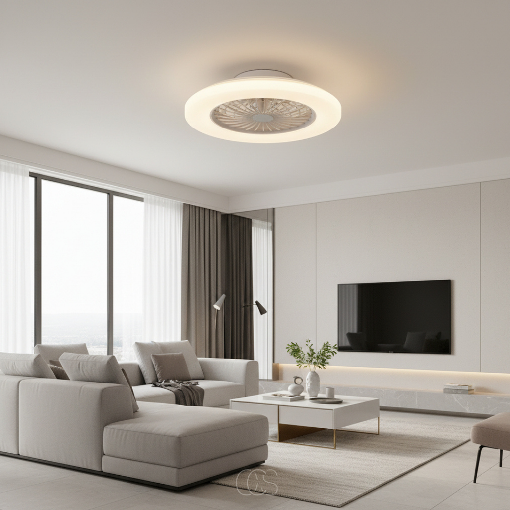 Ventilatore a soffitto Pluto con bordo LED