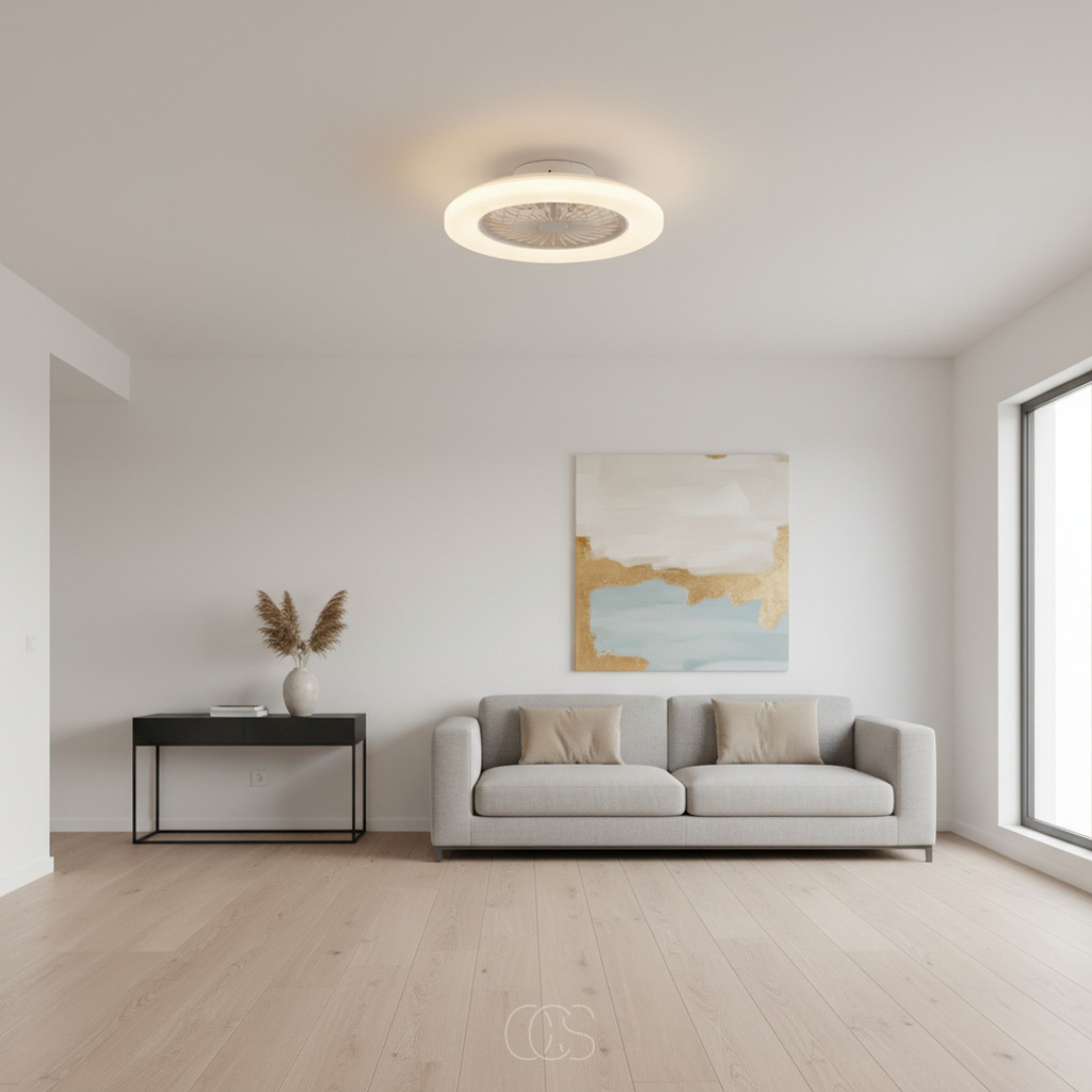 Ventilatore a soffitto Pluto con bordo LED