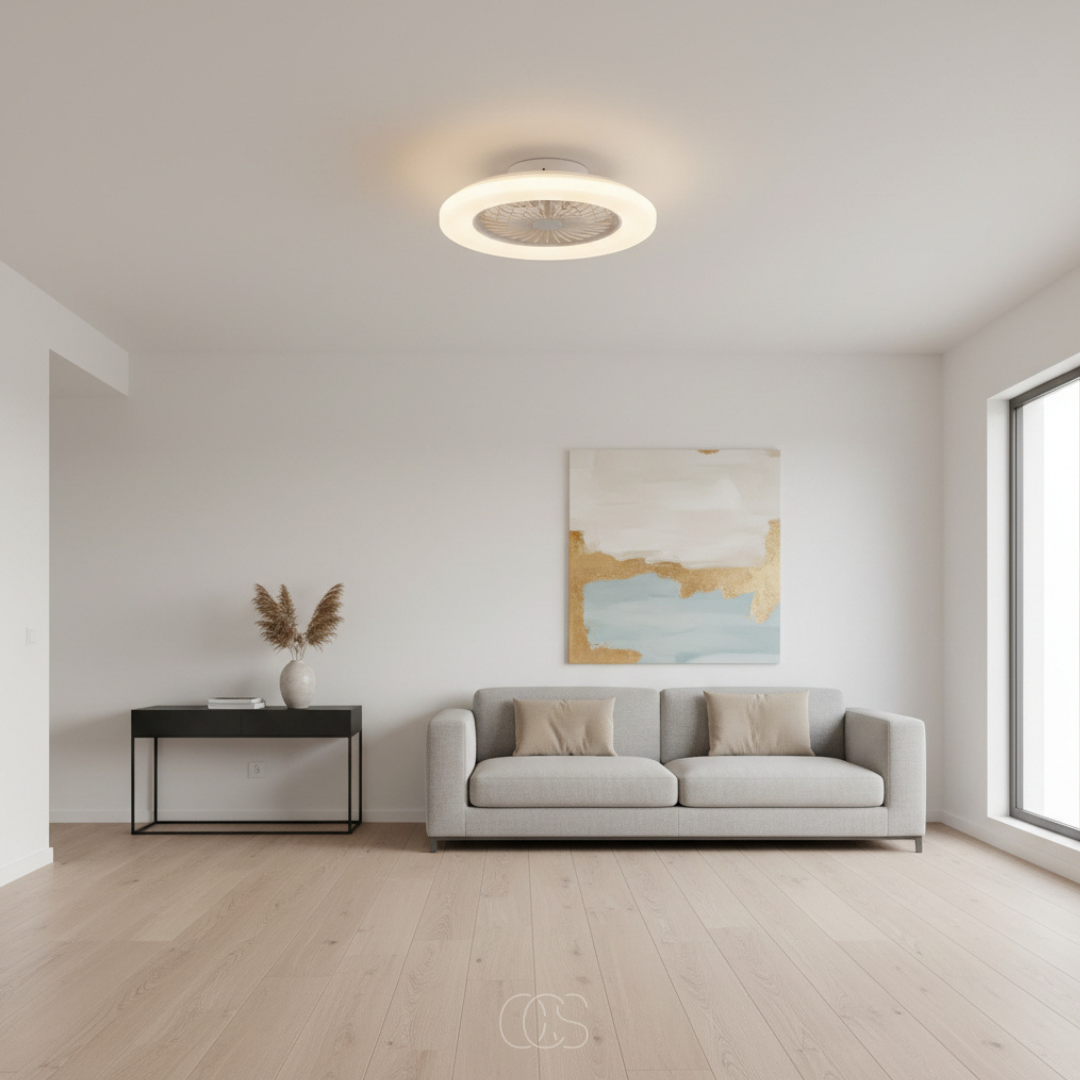 Ventilatore a soffitto Pluto con bordo LED