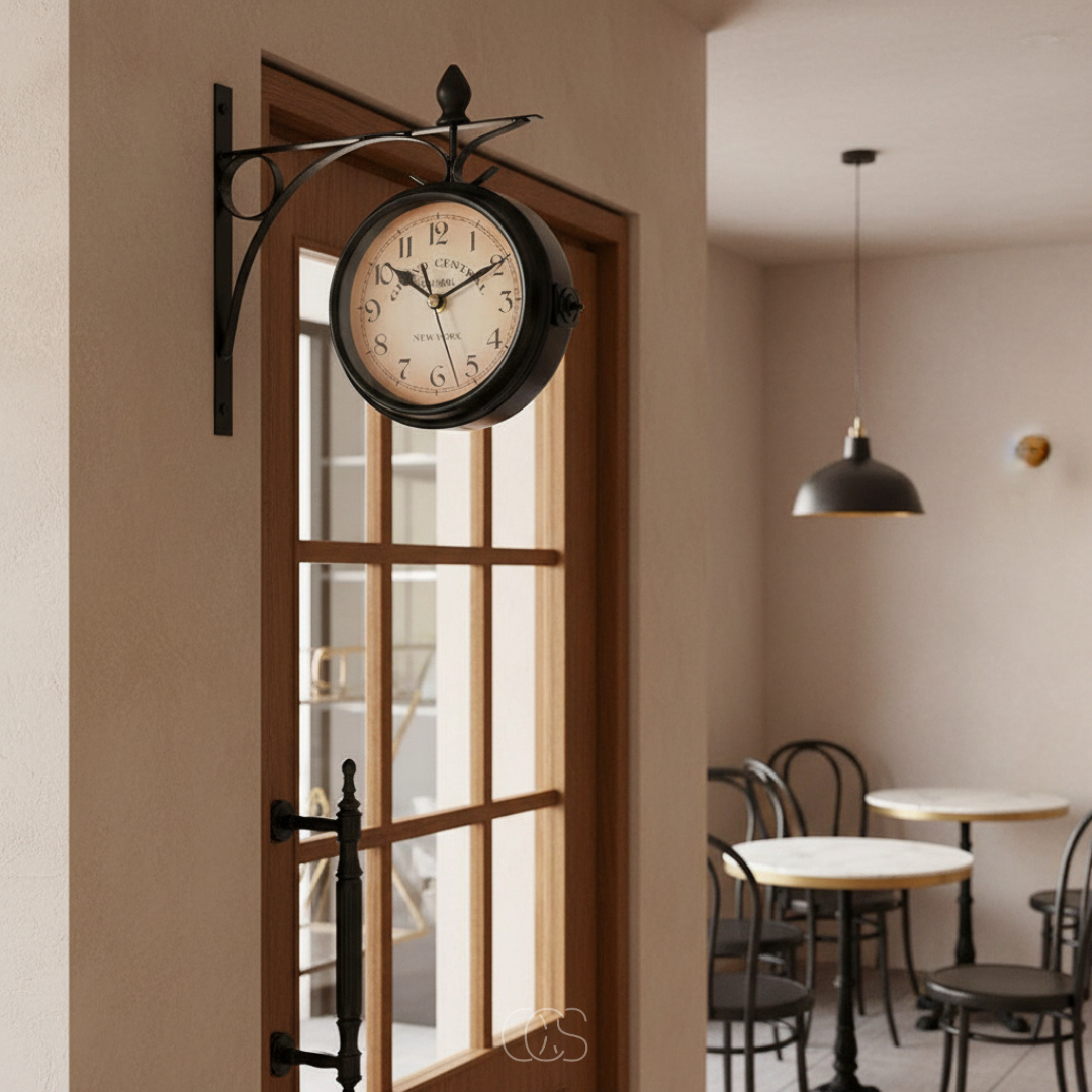 Orologio da parete vintage doppio lato