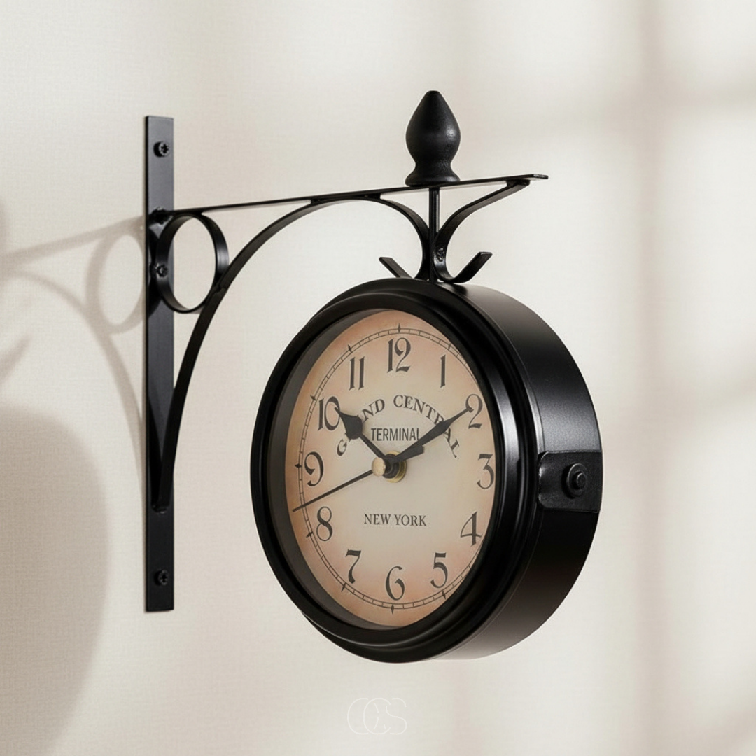 Orologio da parete vintage doppio lato