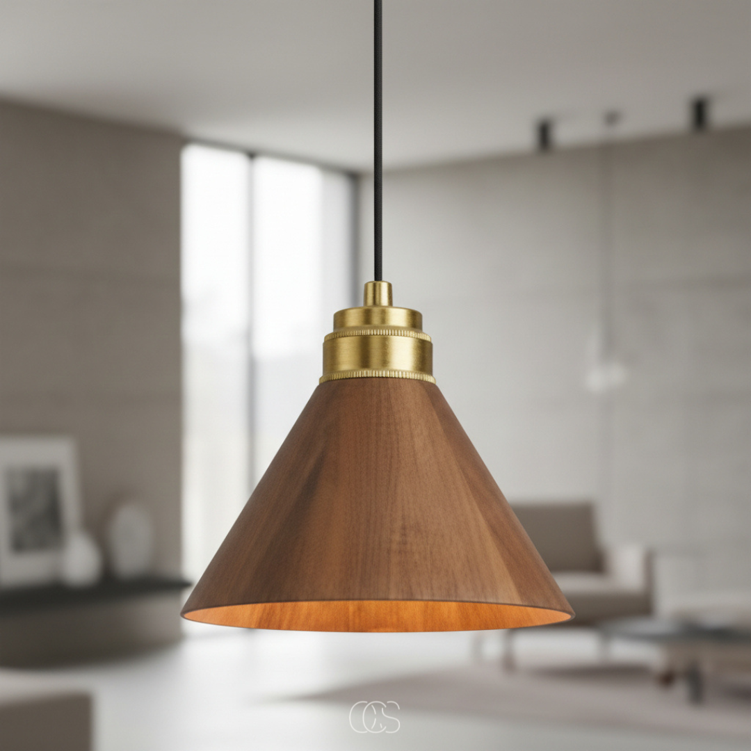 Raven lampada a sospensione scandinava in legno